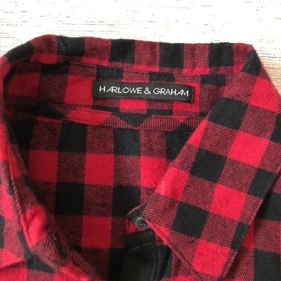Harlowe & Graham Oversized Buffalo Hi-Lo Shirt - Picture 2 of 6